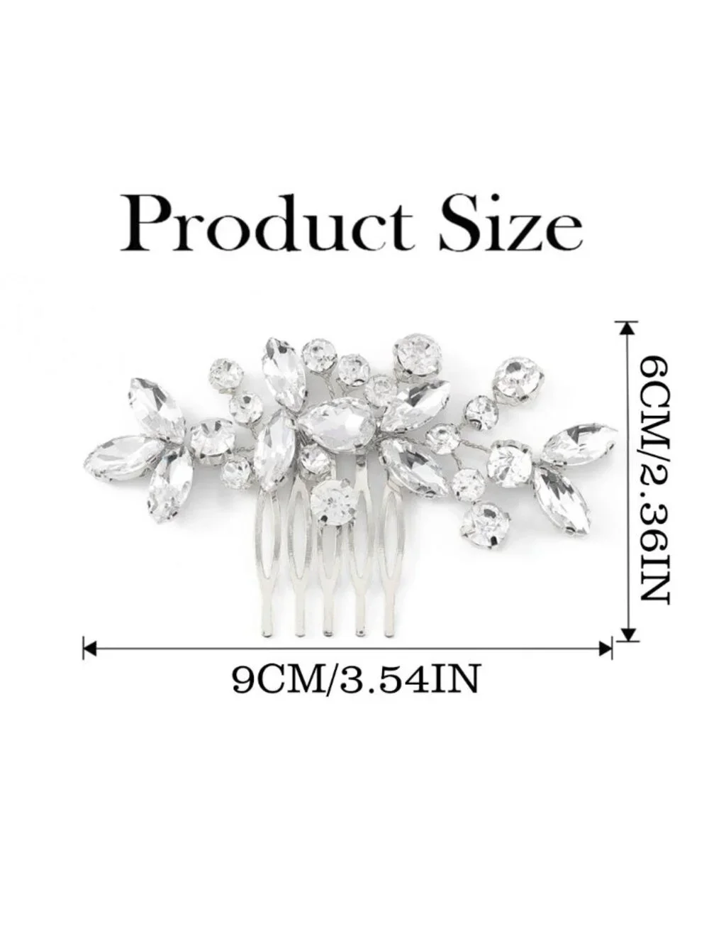 Women's Silver Crystal Rhinestone Bridal Hair Clip Wedding Headpiece
